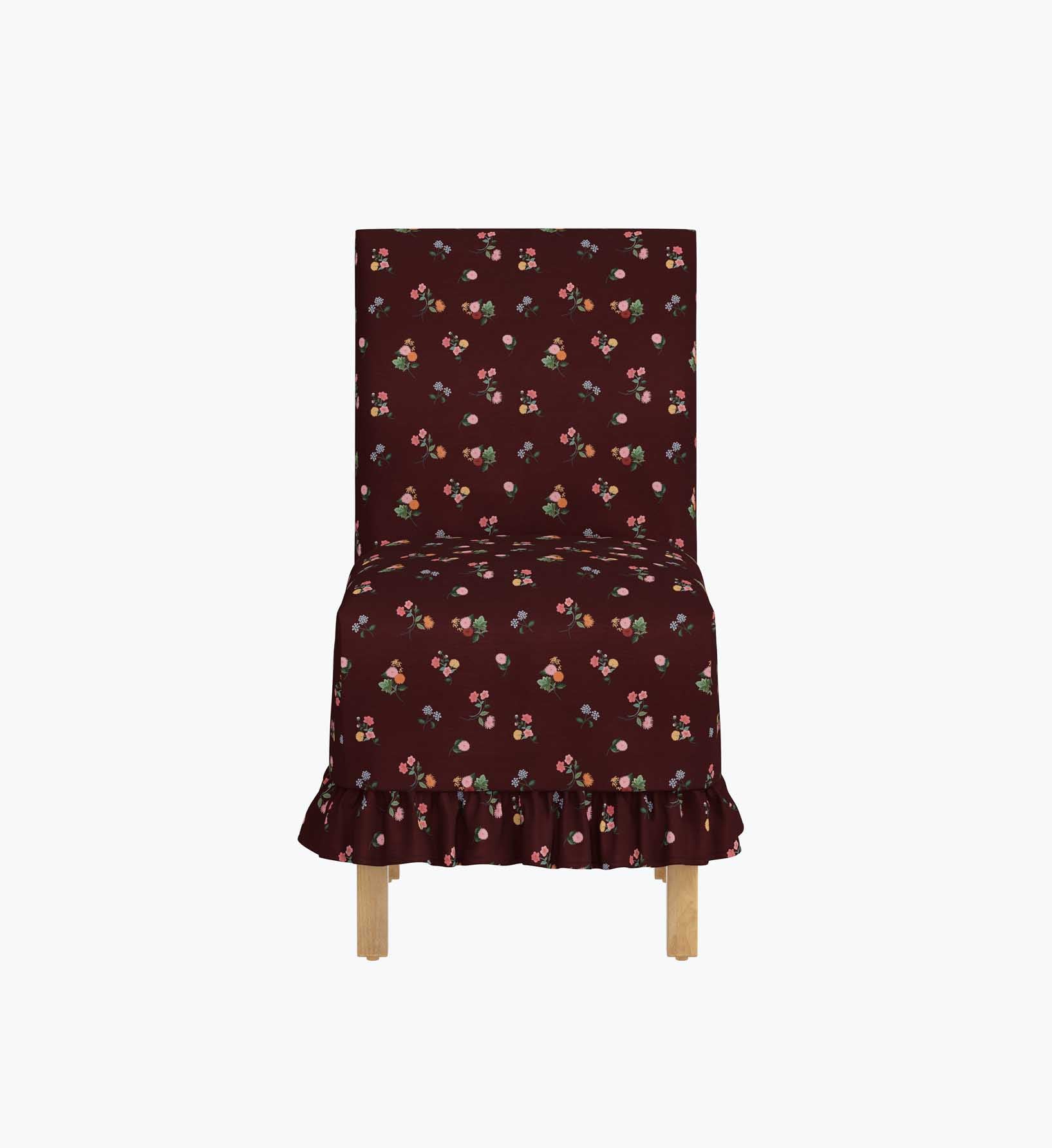 Louise Slipcover - Ditsy Dahlia Burgundy